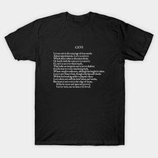 Shakespeare True Love Sonnet 116 English Renaissance Poetry T-Shirt